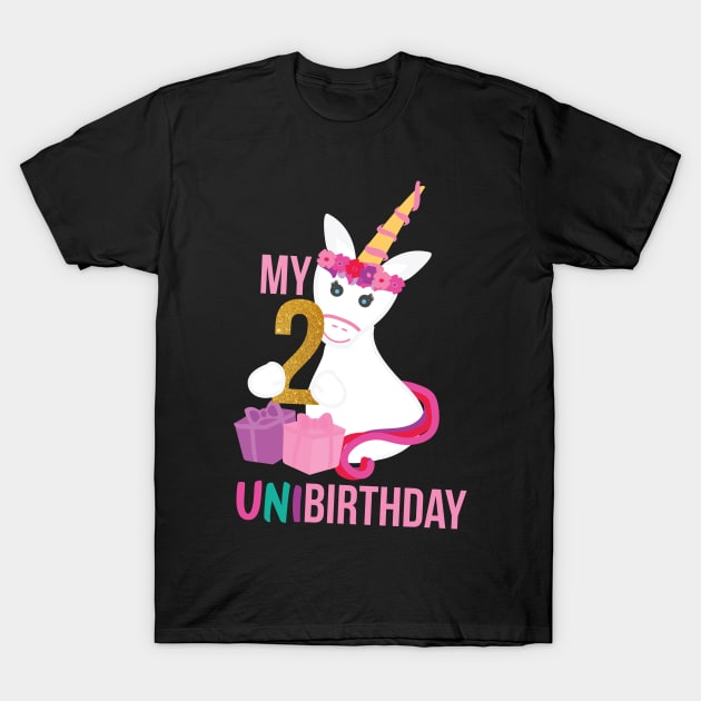 My 2nd UNIBIRTHDAY - Unicorn Birthday party T-Shirt by sigdesign